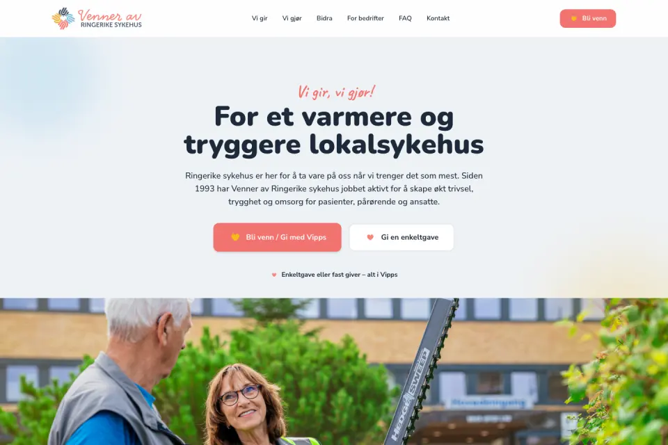 Forsiden til Venner av Ringerike Sykehus